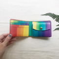 植鞣革短夾│5卡片層│零錢袋│彩虹刷色 植鞣革短夾│5卡片層│零錢袋│彩虹刷色