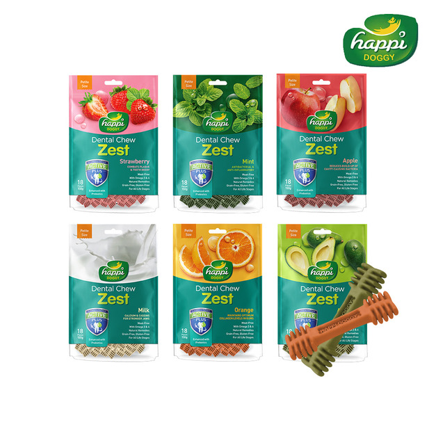 【纖嚼】水果無穀健齒棒S號150g(18支)-草莓/薄荷/蘋果/牛奶/柑橘/酪梨