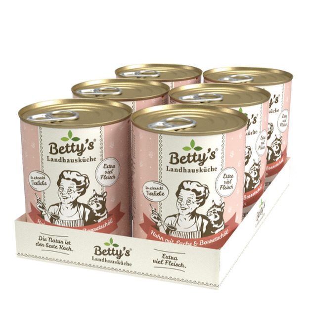 Betty’s 蓓蒂奶奶 貓咪無穀主食罐-雞肉+鮭魚 400gx6入 Betty’s 蓓蒂奶奶 貓咪無穀主食罐-雞肉+鮭魚 400gx6入