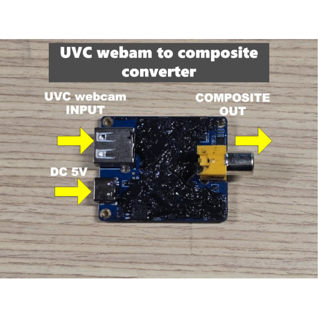 USB UVC webcam to composite converter (NTSC OUTPUT) USB UVC webcam to composite converter (NTSC OUTPUT)