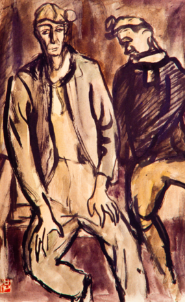 洪瑞麟授權數位典藏|編號121 礦工 洪瑞麟授權數位典藏|編號121 礦工