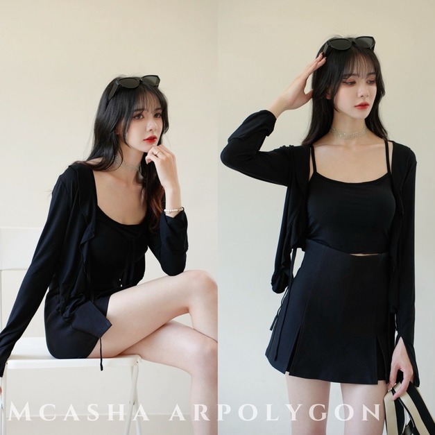 ➤Mcasha設計款四季百搭質感褲裙 XS-L (3色)