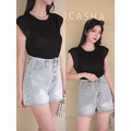 ➤韓版高腰排釦牛仔短褲S-L_2 ➤韓版高腰排釦牛仔短褲S-L_2
