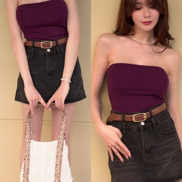 ➤平口百搭長版可紮式抹胸背心(3色)