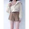 鬆緊抽繩皮短褲(4色)_4 鬆緊抽繩皮短褲(4色)_4