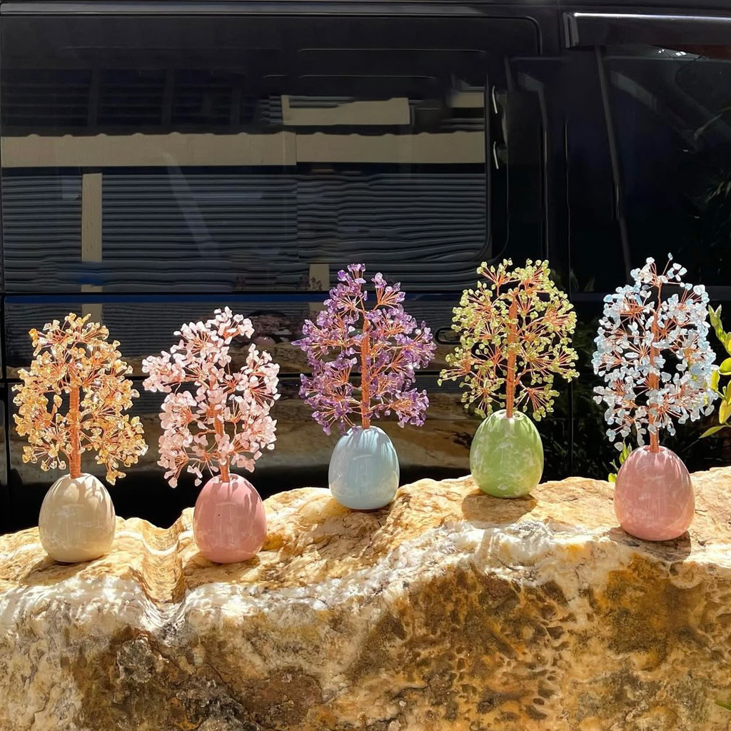 陶瓷蛋形ˍ水晶發財樹 陶瓷蛋形ˍ水晶發財樹