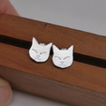 貓臉表情包耳環 瞇瞇眼爽爽貓耳針 貓臉表情包耳環 瞇瞇眼爽爽貓耳針