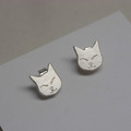 貓臉表情包耳環 瞇瞇眼爽爽貓耳針_6 貓臉表情包耳環 瞇瞇眼爽爽貓耳針_6