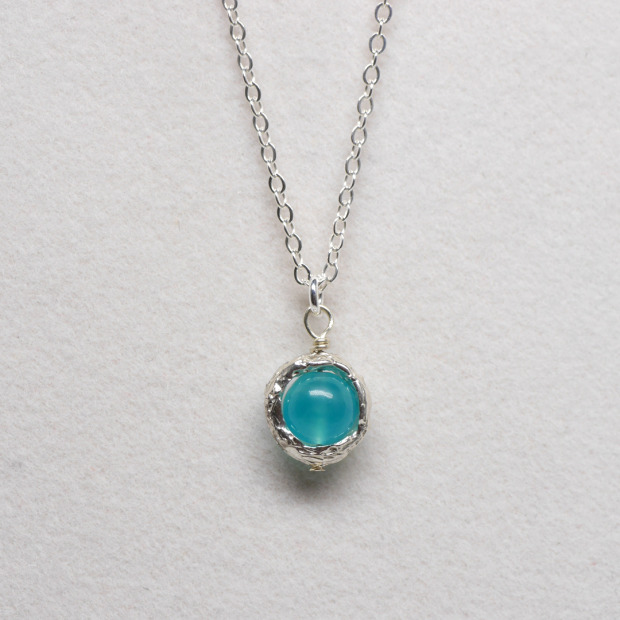 天然天河石純銀項鍊