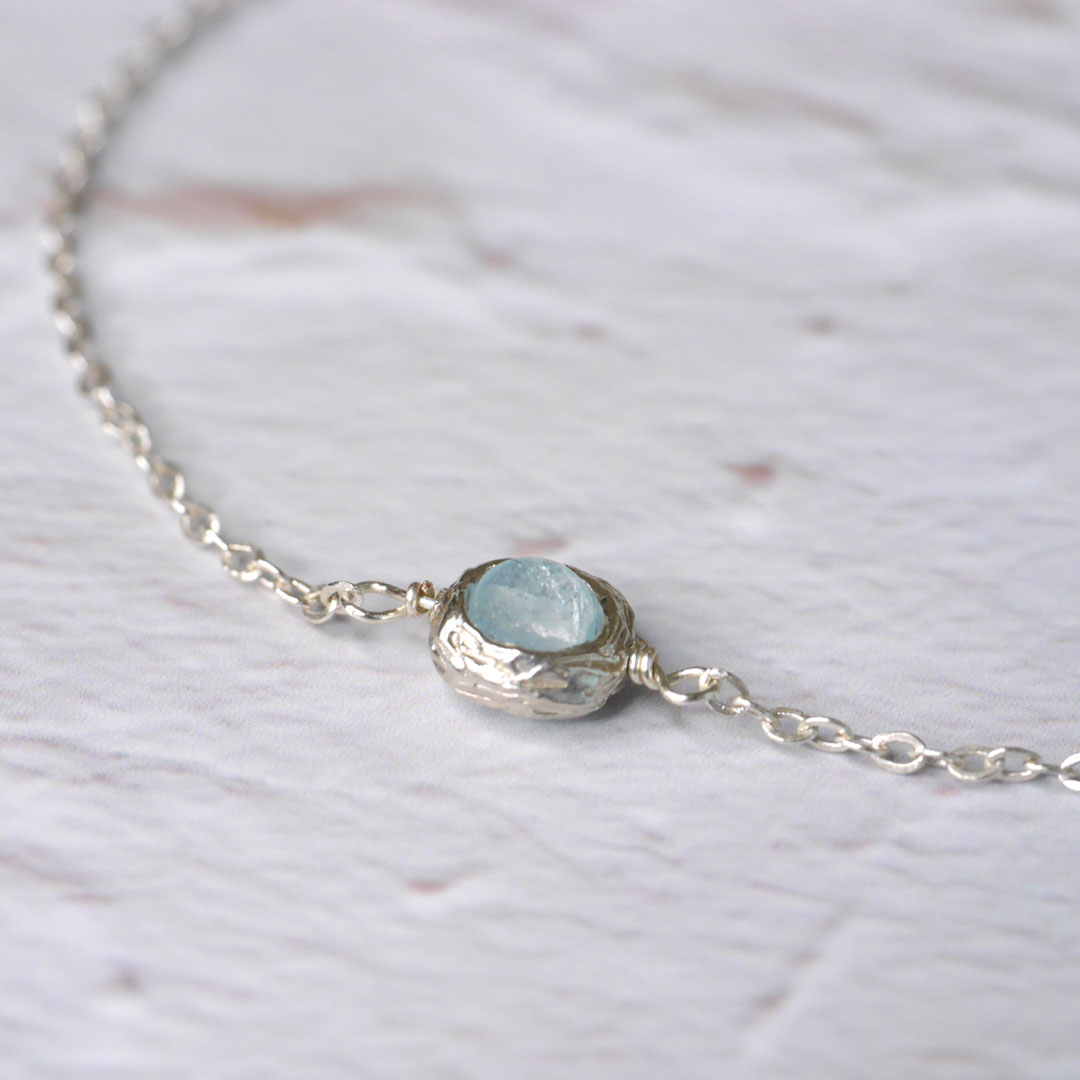 托帕石超纖細純銀手鍊