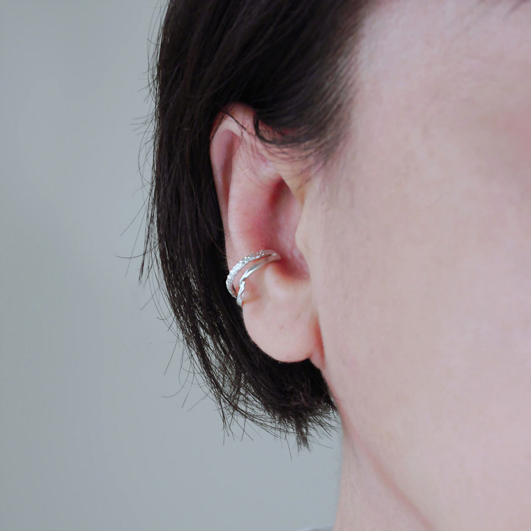 雙圈純銀耳骨夾