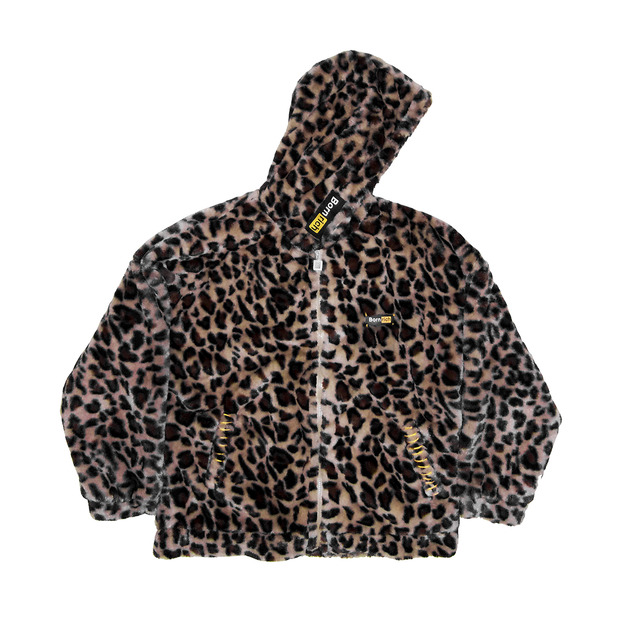 FAUX FUR LEOPARD PRINT JACKET