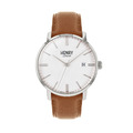 HENRY LONDON 米白紋路面銀框棕色真皮革腕錶-(HL40-S-0349) HENRY LONDON 米白紋路面銀框棕色真皮革腕錶-(HL40-S-0349)