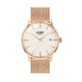 HENRY LONDON 米白紋路面玫瑰金框玫瑰金米蘭帶腕錶-(HL40-M-0374) HENRY LONDON 米白紋路面玫瑰金框玫瑰金米蘭帶腕錶-(HL40-M-0374)