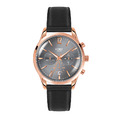 HENRY LONDON 鵝卵灰面玫瑰金框黑色真皮計時碼錶(HL39-CS-0122) HENRY LONDON 鵝卵灰面玫瑰金框黑色真皮計時碼錶(HL39-CS-0122)