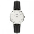 HENRY LONDON 米白紋路面銀框黑色真皮革腕錶-(HL34-S-0341) HENRY LONDON 米白紋路面銀框黑色真皮革腕錶-(HL34-S-0341)