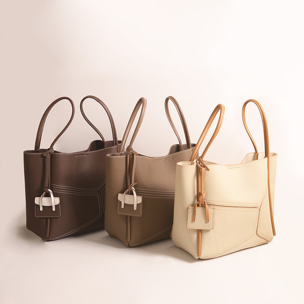 真皮幾何拼接手提托特包 手提包 側肩包(Z63) 真皮幾何拼接手提托特包 手提包 側肩包(Z63)