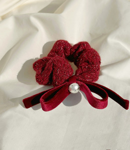 |大腸圈|容顏 • 立體蝴蝶結紅色毛呢 髮束髮圈髮飾髮繩彈力繩 單支販售 |大腸圈|容顏 • 立體蝴蝶結紅色毛呢 髮束髮圈髮飾髮繩彈力繩 單支販售