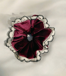 |大腸圈|丹青 • 花邊絨布 髮束髮圈髮飾髮繩彈力繩 單支販售 |大腸圈|丹青 • 花邊絨布 髮束髮圈髮飾髮繩彈力繩 單支販售