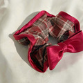|大腸圈|彌足 • 蝴蝶結紅色格文 髮束髮圈髮飾髮繩彈力繩 單支販售_4 |大腸圈|彌足 • 蝴蝶結紅色格文 髮束髮圈髮飾髮繩彈力繩 單支販售_4