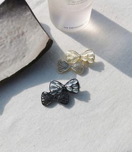 壓夾|燦爛 ‧ 貓眼石鋯石雙蝴蝶結 髮夾髮飾 單只販售 壓夾|燦爛 ‧ 貓眼石鋯石雙蝴蝶結 髮夾髮飾 單只販售