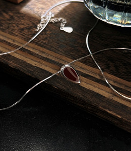 |純銀項鍊 925|燦爛 • 紅色水滴蛇鏈 毛衣鏈頸鏈鎖骨鏈戒指耳環 單只販售 |純銀項鍊 925|燦爛 • 紅色水滴蛇鏈 毛衣鏈頸鏈鎖骨鏈戒指耳環 單只販售