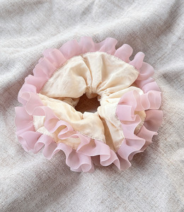 |大腸圈|尋他 • 雙層荷花邊木耳邊 布藝髮圈髮束髮飾 單支販售 |大腸圈|尋他 • 雙層荷花邊木耳邊 布藝髮圈髮束髮飾 單支販售