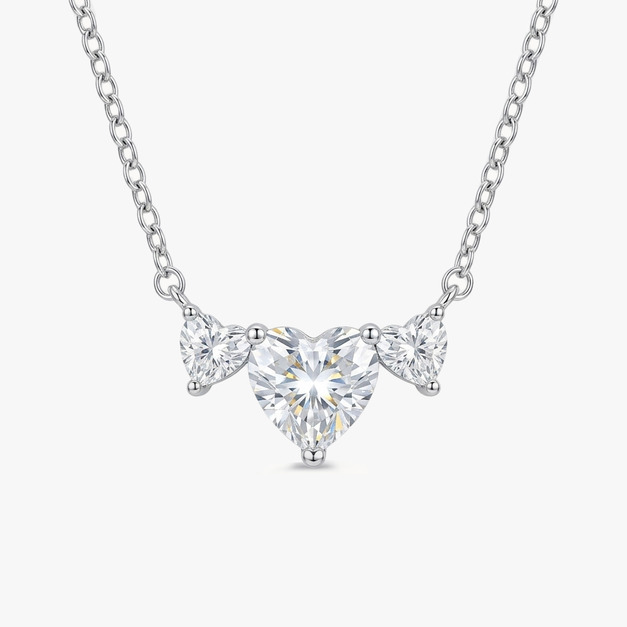 連體愛心鑽項鍊 HEART DIAMOND NECKLACE 連體愛心鑽項鍊 HEART DIAMOND NECKLACE