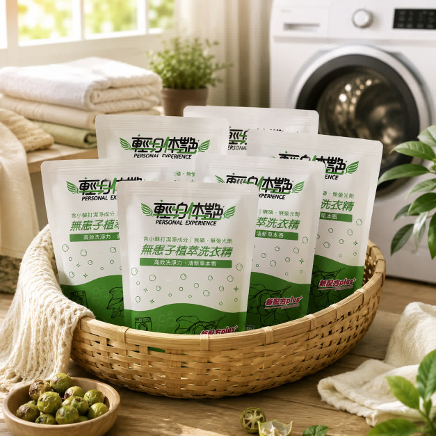 【6入組】輕身体艷無患子洗衣精補充包 1800ml/g 【6入組】輕身体艷無患子洗衣精補充包 1800ml/g