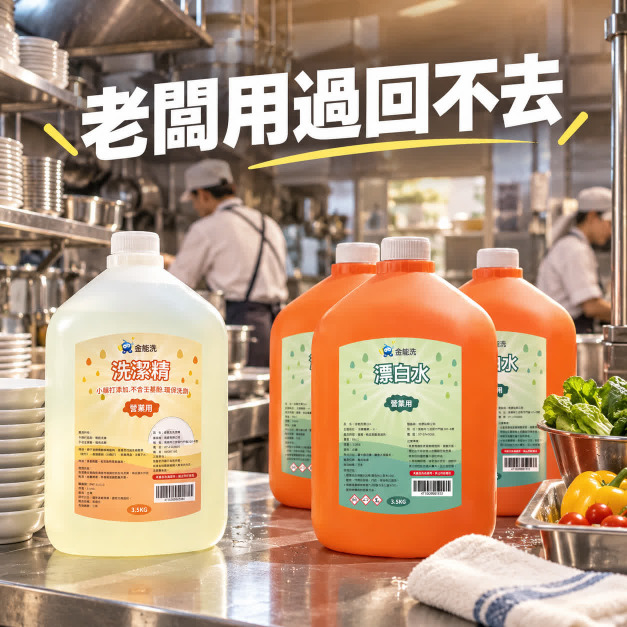 金能洗 洗潔精+漂白水 3+1超值組 金能洗 洗潔精+漂白水 3+1超值組