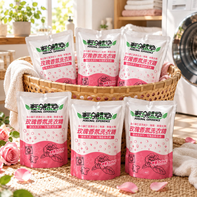 【6入組】輕身體艷玫瑰香氛洗衣精補充包 1800ml/g 【6入組】輕身體艷玫瑰香氛洗衣精補充包 1800ml/g