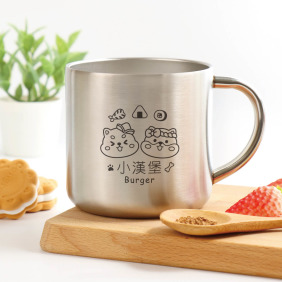 304雙層不鏽鋼杯 幸福飯糰【柴犬+白柴】客製化禮物