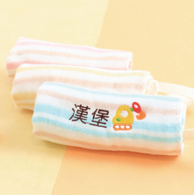 MIT姓名手帕紗布巾【挖土機款】一組3入