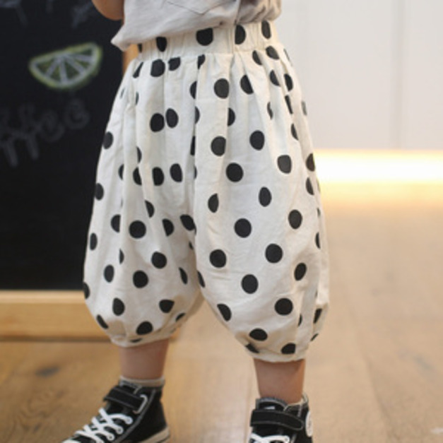 韓版大圓點五分南瓜燈籠褲 韓版大圓點五分南瓜燈籠褲