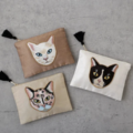 COTTAGE |手工刺繡・貓咪小收納包/化妝包 (3色) COTTAGE |手工刺繡・貓咪小收納包/化妝包 (3色)