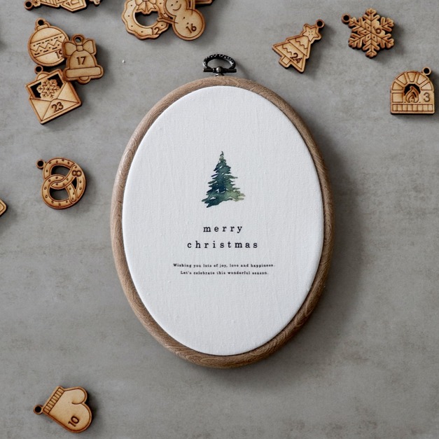 【預購】margaret baby | 日本製・復古橢圓掛飾板_聖誕樹  【預購】margaret baby | 日本製・復古橢圓掛飾板_聖誕樹