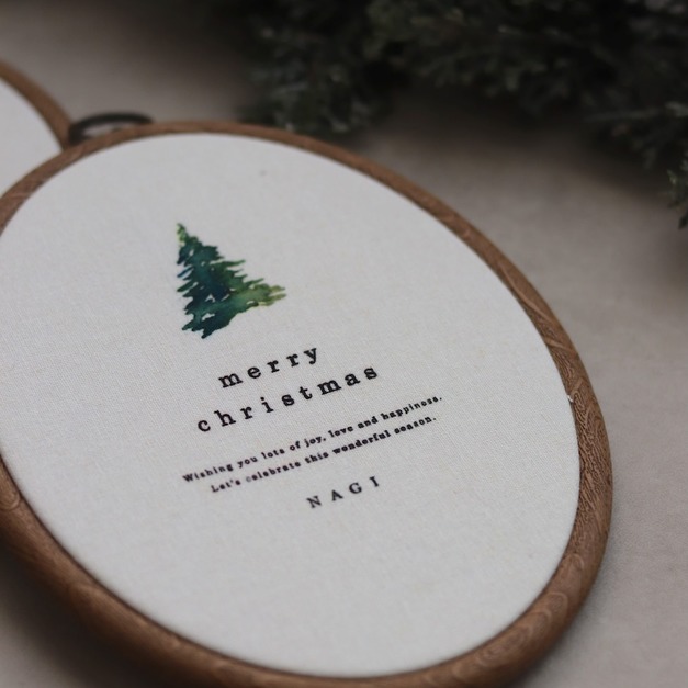 【預購】margaret baby | 日本製・復古橢圓掛飾板_聖誕樹*客製款 【預購】margaret baby | 日本製・復古橢圓掛飾板_聖誕樹*客製款