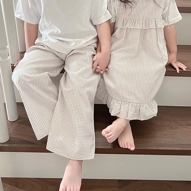 【預購】to you | 親子系列・奶茶方糖寬褲(kids) *new!! 【預購】to you | 親子系列・奶茶方糖寬褲(kids) *new!!