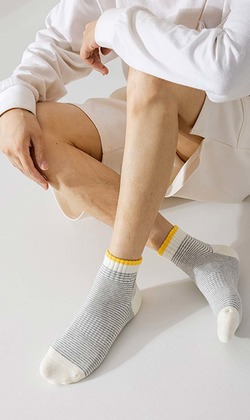 幸運7加厚刺繡男運動襪 五入組 | 短襪