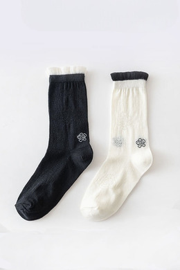 小香風刺繡花朵透氣襪 二入組 | 長襪 小香風刺繡花朵透氣襪 二入組 | 長襪