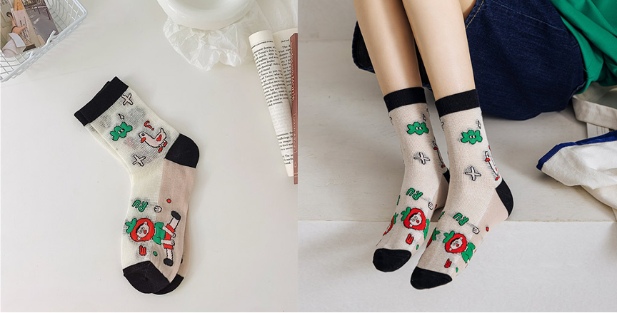 番茄人俏皮透膚襪