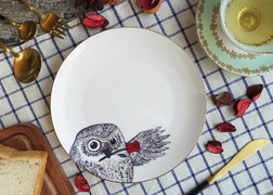 動物系列 - Tango Owl 探戈貓頭鷹 金邊骨瓷餐盤(會員優惠中)