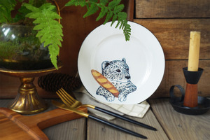 Cheetah Brad - 長棍麵豹 經典黑邊骨瓷餐盤