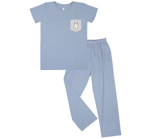 莫蘭迪色短袖長褲套裝3-8歲(海洋藍/薄荷綠) 莫蘭迪色短袖長褲套裝3-8歲(海洋藍/薄荷綠)