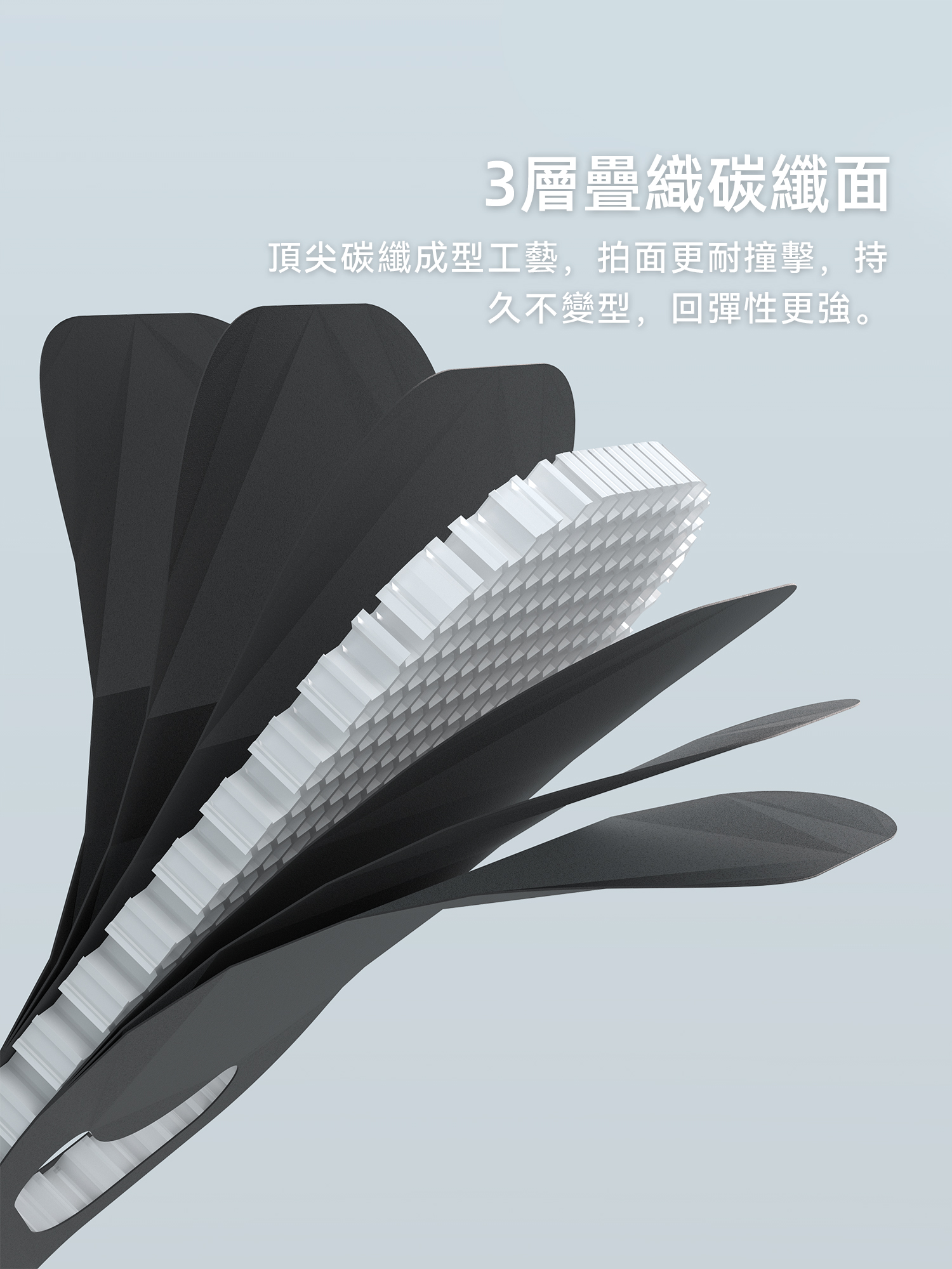 3層疊織碳纖面