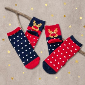 ZILA 麋鹿點點防滑童襪|2尺寸 ZILA 麋鹿點點防滑童襪|2尺寸