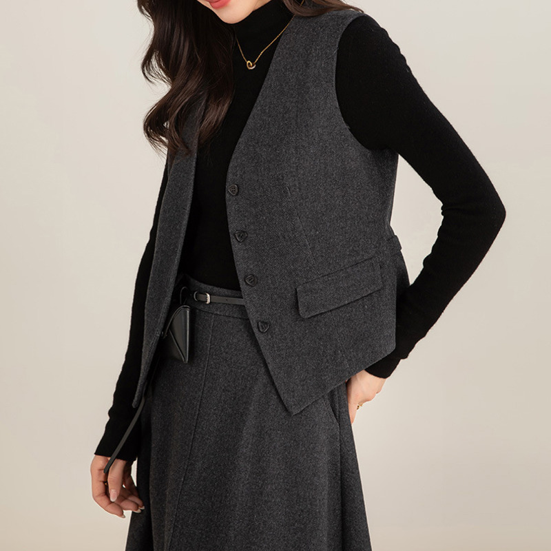 質感灰綿羊毛馬甲背心 質感灰綿羊毛馬甲背心