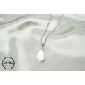 純銀珠光白水滴長項鍊 純銀珠光白水滴長項鍊