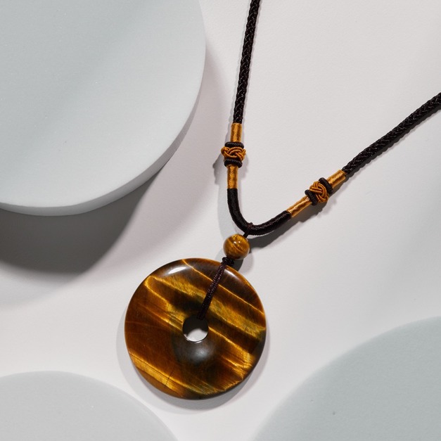 【商品】黃金虎眼石平安扣項鍊 | 諸事圓滿 平安扣財 【商品】黃金虎眼石平安扣項鍊 | 諸事圓滿 平安扣財