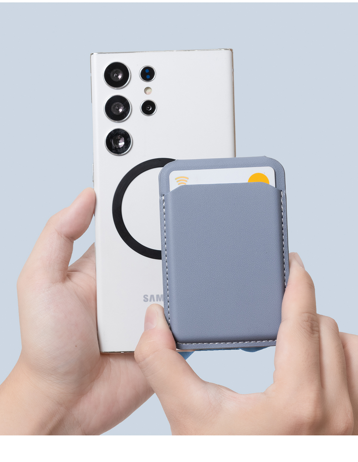 贈引磁貼,解放更多機型。非磁吸手機殼,或是無MagSafe機種也可以磁吸使用(需黏貼於手機殼外側)